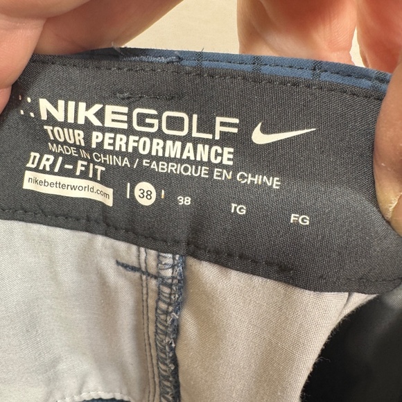 Nike Golf Shorts Mens Size 38 Blue Striped Tour Performance Dri-Fit Pockets - Picture 10 of 10